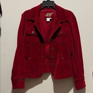 Elegant Red Jean Jacket for Women